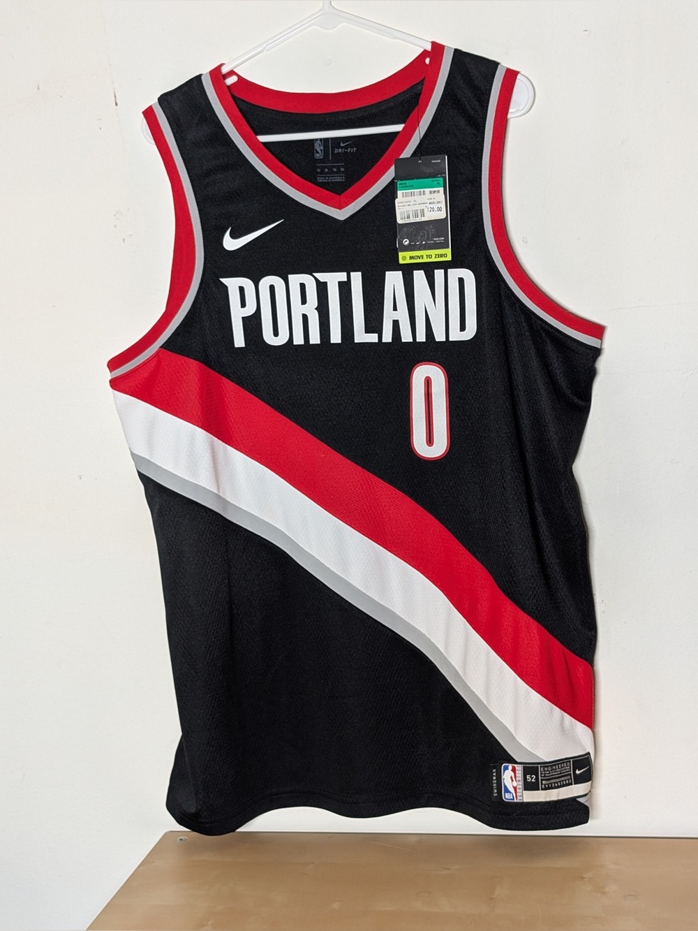Damian Lillard Portland Trail Blazers Nike Swingman Jersey Icon Edition Sz XL 52